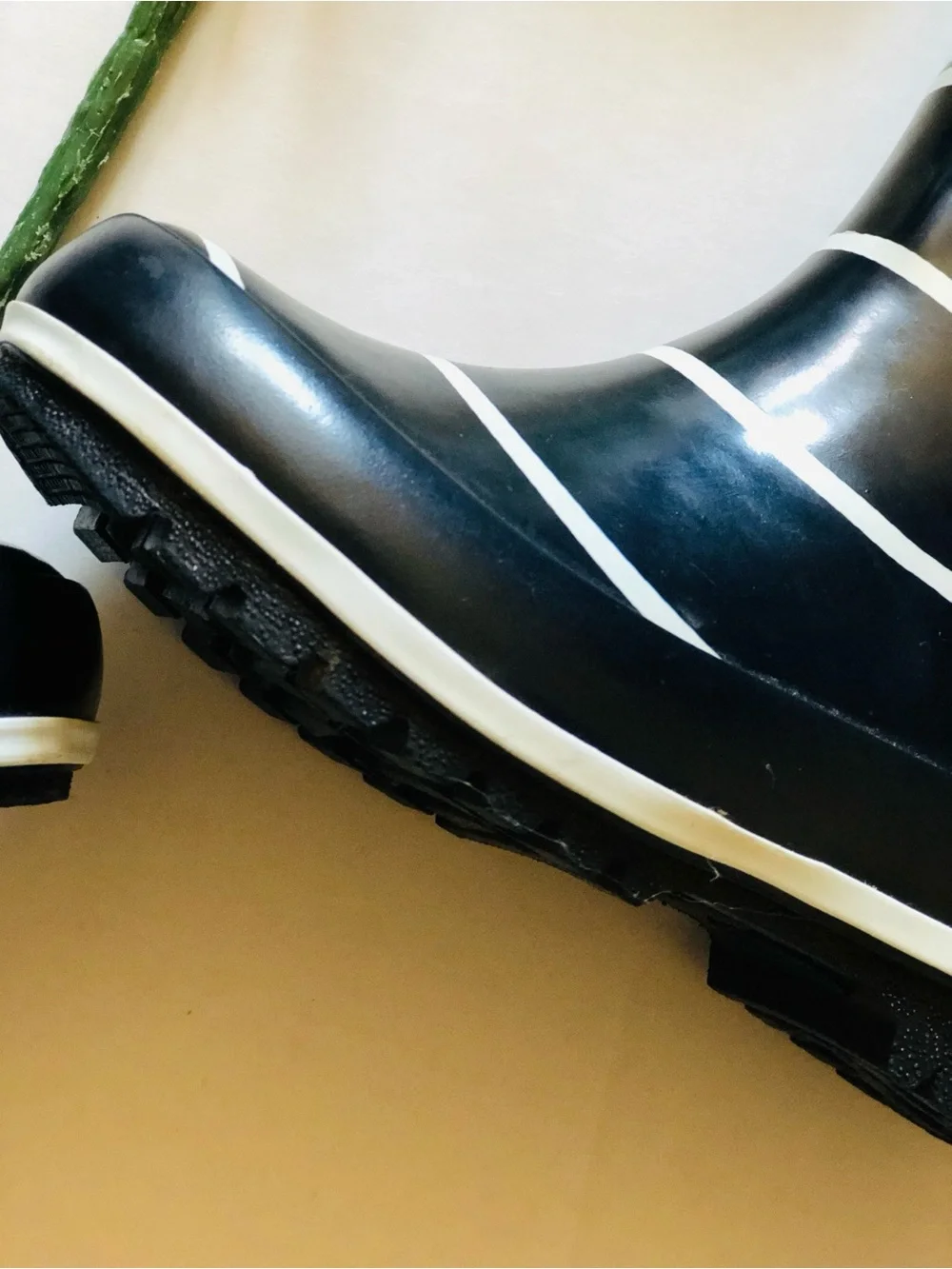 Janie and Jack Black & White Striped Rain Boots Size 9 Kids